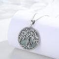 wholesale 925 Sterling Silver Malachite Tree of Life Pendant Necklace with Cross for Women Gift-0-4