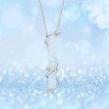 wholesale Sterling Silver Opal Leaf Bar Necklace White Blue Green Gift for Women Teens-0-5