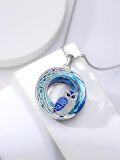 wholesale TOUPOP Owl Necklace Sterling Silver Owl Pendant Necklace With Crystal Christmas Owls Gifts For Women -0-1