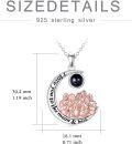 wholesale 925 Sterling Silver Black Onyx Love You to the Moon & Back Sisters Pendant Necklace for Women-0-5