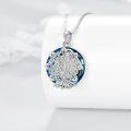 wholesale 925 Sterling Silver Blue ABALONE SHELL & CRYSTALS TREE OF LIFE NECKLACE FOR WOMEN-0-2