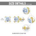 wholesale 14k Princess Cut Blue Moonstone Stud Earrings-0-5
