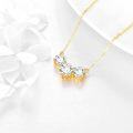 wholesale 14K Gold Chain with Round Cut Moissanites - Elegant  for Her (3 Stones)-0-3