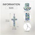 wholesale 925 Sterling Silver Abalone Shell Inlay Celtic Knot Cross Pendant Necklace Christian  for Women and Men-0-3