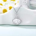 wholesale 925 Sterling Silver Gold Plated Shell Shape Mother-of-Pearl & Cubic Zirconia Pendant Necklace - 3/4 (19mm) Width-0-3