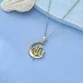 wholesale 925 Sterling Silver Allah Pendant Necklace with Crescent Moon for Women-0-3