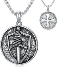 wholesale 925 Sterling Silver Protection Pendant Iron Cross Shield Talisman Norse Viking Jewelry for Men & Women -Iron Cross