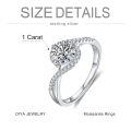 TOUPOP Sterling Silver D Color Vvs1 Moissanite Halo Engagement Ring Wedding Band-0-3