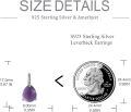 wholesale 925 Sterling Silver Purple Teardrop Earrings-0-2