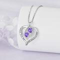 wholesale 925 Sterling Silver Forever Love Heart Birthstone Necklace for Women-0-2