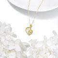 wholesale 14K Gold Heart Shape Diamond Pendant Necklace for Women - Mothers Day Gift-0-5