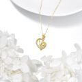 wholesale 14K Gold Heart Shape Diamond Pendant Necklace for Women - Mothers Day Gift-0-5