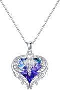 wholesale 925 Sterling Silver Purple Heart Crystal Nurse Necklace - Hypoallergenic, Lead & Nickel Free, 18 Chain, Gift Box-0-0