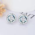 wholesale 925 Sterling Silver Crystal Blue Ocean Compass Stud Earrings Graduation Gift-0-3