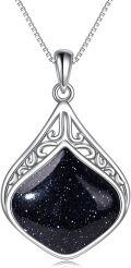 wholesale 925 Sterling Silver Moonstone Lapis Larimar Moss Agate Teardrop Filigree Pendant-0-99