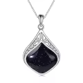 wholesale 925 Sterling Silver Moonstone Lapis Larimar Moss Agate Teardrop Filigree Pendant-0-99