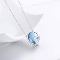 wholesale 925 Sterling Silver Blue Crystal Mermaid Tail Inspirational Quote Locket Necklace Gifts for Her-0-4