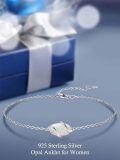 TOUPOP 925 Sterling Silver Gemstone Dainty Ankle Bracelet-0-2