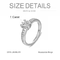 TOUPOP Sterling Silver Moissanite Engagement Ring D VVS1-0-3