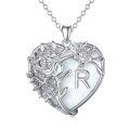 TOUPOP Sterling Silver Pendant Necklace with Stone-0-0