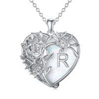 TOUPOP Sterling Silver Pendant Necklace with Stone-undefined