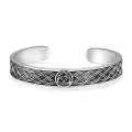 wholesale 925 Sterling Silver Metal Celtic Knot Design Adjustable Cuff Bracelet for Men & Women-0-0