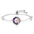 wholesale 925 Sterling Silver Rainbow Crystal Squirrel Animal Bracelet-0-0
