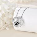 wholesale 925 Sterling Silver Paw Print Cremation Jewelry Keepsake Pendant with Funnel and Chain-0-3