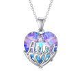 wholesale 925 Sterling Silver Heart Pendant Necklace Wholesale With Aunt Crystal And Small Zircon-0-0