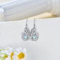 wholesale 925 Sterling Silver Moonstone Feathered Bird Drop Earrings-0-2