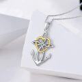 wholesale 925 Sterling Silver Anchor Heart Pendant Necklace with Celtic Knot and Cross Design-0-3