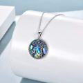 wholesale 925 Sterling Silver Abalone Shell Giraffe Tree of Life Pendant Necklace for Women-0-1