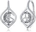 wholesale 925 Sterling Silver Celtic Knot Drop Earrings with Triquetra Symbol for Women-0-0