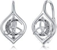 wholesale 925 Sterling Silver Celtic Knot Drop Earrings with Triquetra Symbol for Women-Celtic