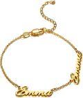 wholesale Sterling Silver & Gold Personalized Name Bracelet - Custom 1,2,3 Names Gift for Women-0-1