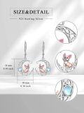 wholesale 925 Sterling Silver Moonstone Chihuahua Crescent Drop Earrings-0-4