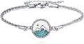 wholesale 925 Sterling Silver Turquoise Mountain Compass Bracelet with Star of David Charm-0-0