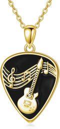 wholesale Sterling Silver Guitar Pick Pendant Necklace Musical Jewelry Gift-0-0