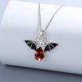 wholesale Sterling Silver Crystal Bat Pendant Necklace Gothic Animal Jewelry Gift for Women-0-13