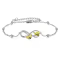 wholesale 925 Sterling Silver Infinity Bee Charm Bracelet Wholesale for Women Girls Gifts-0-0