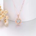 wholesale 14K Rose Gold Diamond Flower Knot Butterfly Pendant Necklace for Women-0-2