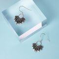 wholesale 925 Sterling Silver Black Shell Drop Earrings for Women RBG Dissent Collar Inspired Jewelry-0-3
