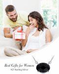 wholesale 925 Sterling Silver Black Onyx Oval Cut Gemstone Pendant Necklace for Women Fine s for Mom Wife Friends-0-2