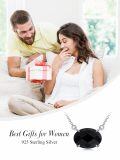 wholesale 925 Sterling Silver Black Onyx Oval Faceted Pendant Necklace Platinum Plated-0-2