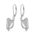 wholesale 925 Sterling Silver Harp Leverback Drop Earrings - Music  for Women-0-0