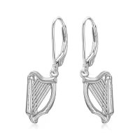 wholesale 925 Sterling Silver Harp Leverback Drop Earrings - Music  for Women-Harp