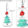wholesale 925 Sterling Silver Blue Green Opal Christmas Tree Snowflake Drop Earrings-0-5