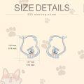 wholesale 925 Sterling Silver Hypoallergenic Dog Shape Pendant Hook Earrings with Pink Accents-0-4
