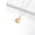 wholesale 14K Gold Moonstone Cat Pendant Necklace for Women - Birthday Gifts-0-3
