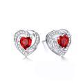 wholesale 925 Sterling Silver Birthstone Heart Stud Earrings Jewelry Gifts for Women-0-48